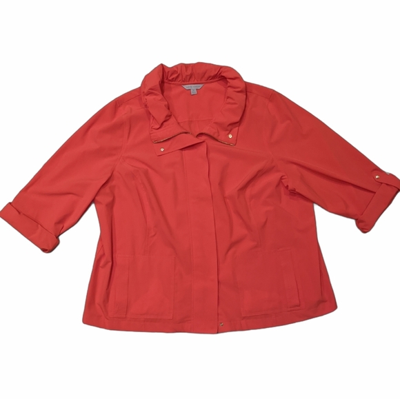 Laura Ashley Jackets & Blazers - LAURA ASHLEY Plus-Size Coral Light Jacket